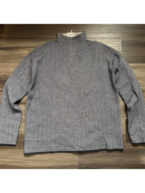 Mario Siriano New York Pullover Sweater High Mock Neck Chunky Long Sleeve